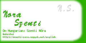 nora szenti business card